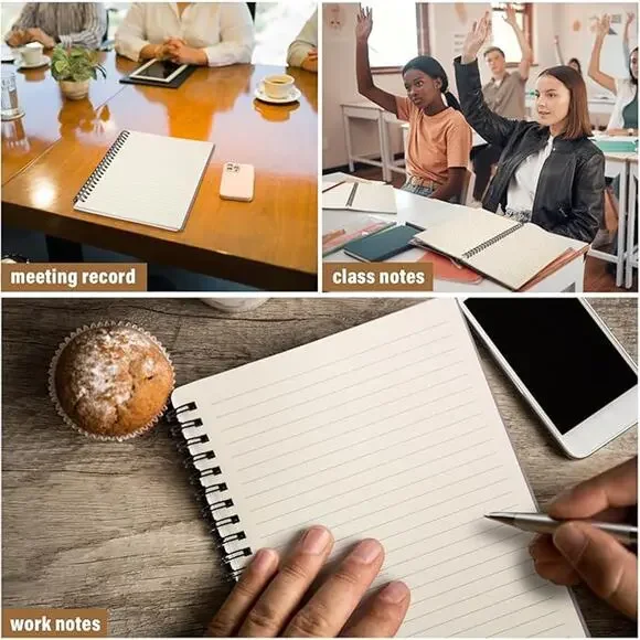 Pack of 6 Mini Spiral Notebook College Ruled Memo Note Pads 4x6 inch 100pgs - Picture 4 of 5